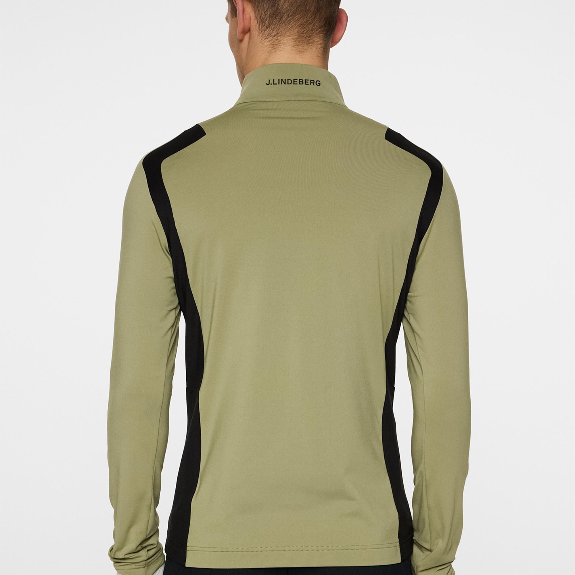 J Lindeberg Lukas Quarter Zip Mens Golf Mid Layer Oil Green